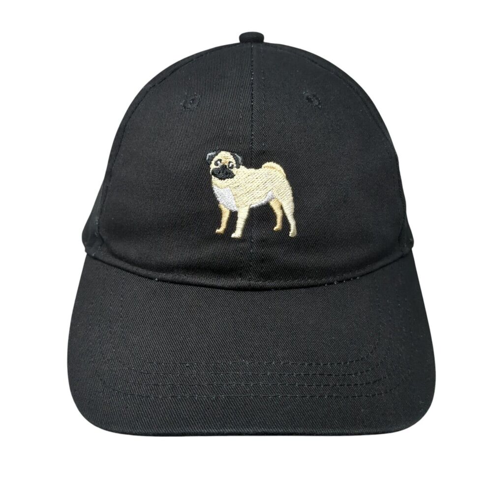 Pug Dog Slideback Baseball Cap Black One Size Adjustable Embroidered Asos